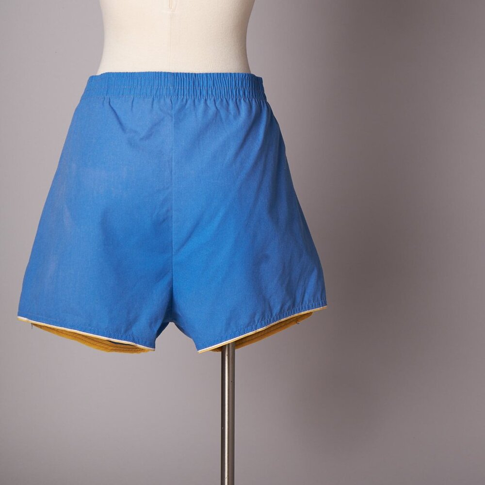 1970s Blue Retro Swim Trunks Shorts